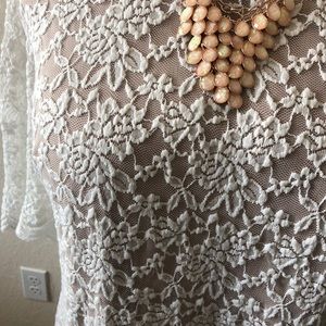 White lace plus size dress